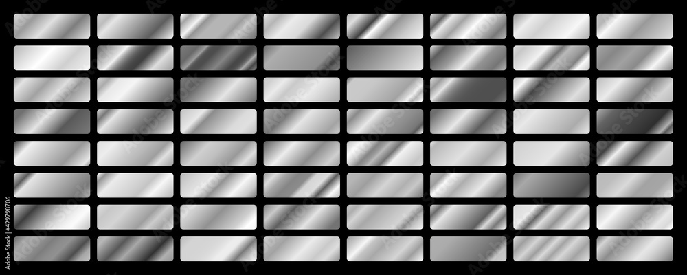 Silver background texture vector icon seamless pattern. Light, realistic, elegant, shiny, metallic and silver gradient illustration. Mesh vector. Design for frame, ribbon, coin, abstract. 