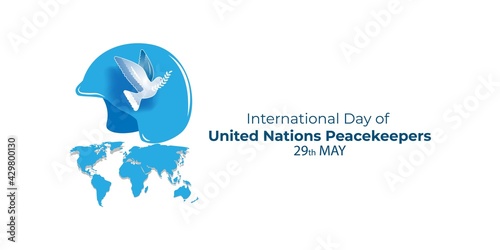 Vector illustration concept of International Day of United Nations Peacekeepers. May 29.