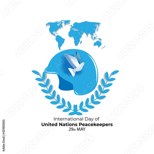 Vector illustration concept of International Day of United Nations Peacekeepers. May 29.