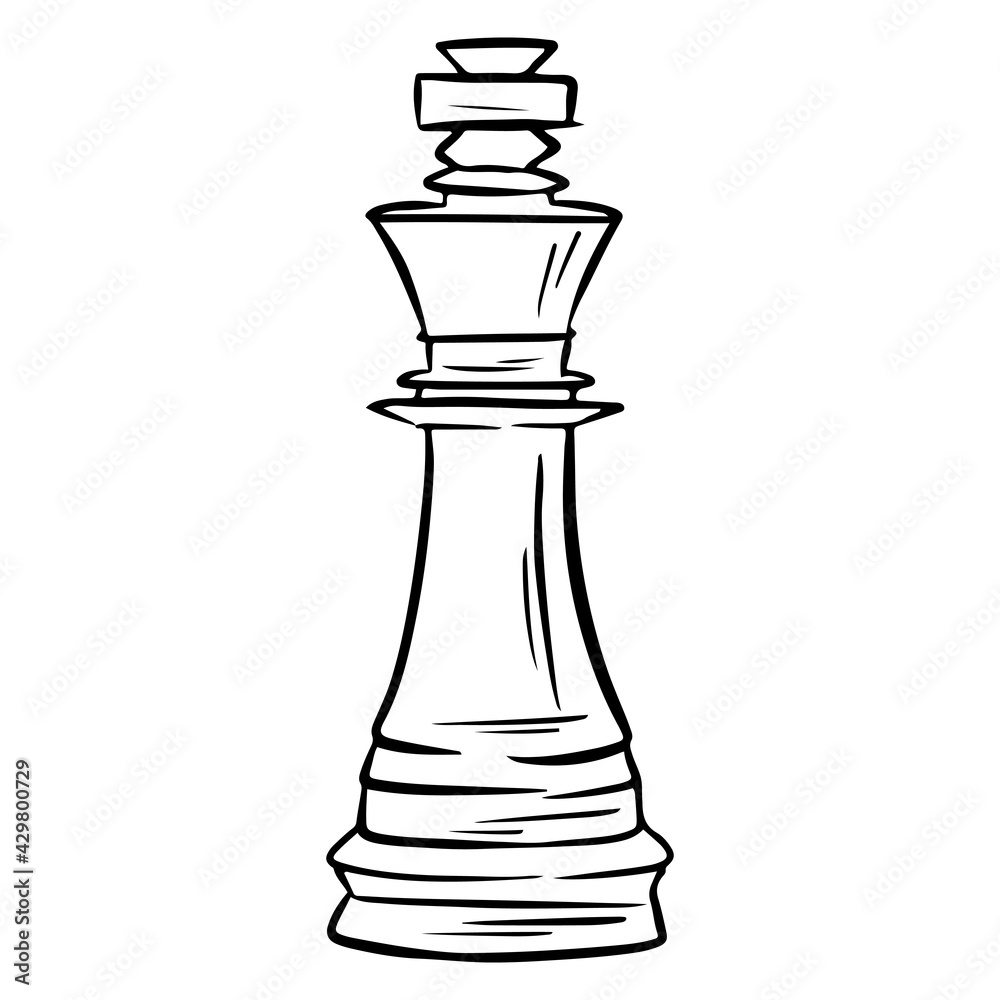 King. Chess figure. The game. Chess tournament. Logic game. Cartoon style. King. Chess figure. The game. Chess tournament. Logic game. Cartoon style.