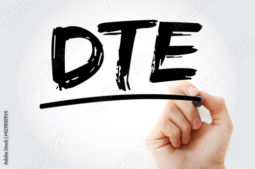 DTE - Data Terminal Equipment acronym with marker, technology concept background photo