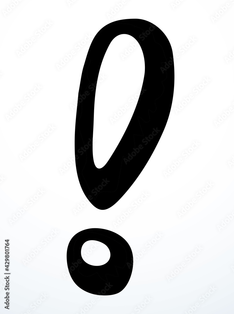 Exclamation point. Vector drawing icon Exclamation point. Vector drawing icon