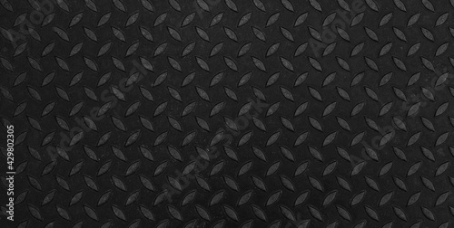 Wallpaper Mural Panorama of Black Diamond Steel Plate Floor pattern and seamless background Torontodigital.ca