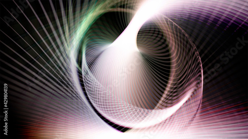 Abstract vector design with geometric curve composition.
