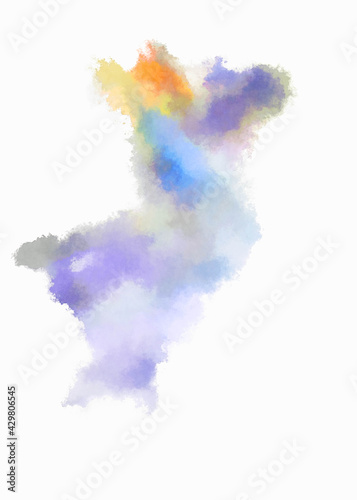 Watercolor painted background. Abstract Illustration wallpaper. Brush stroked painting. 2D Illustration.