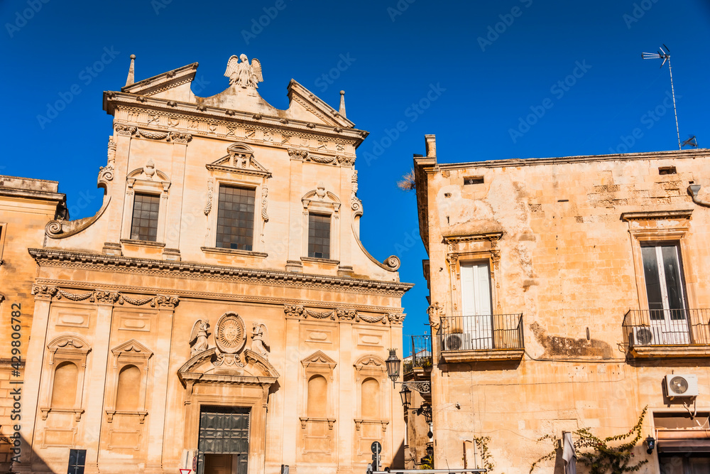 Historic architecture of the city of Lecce, Apulia, Italy