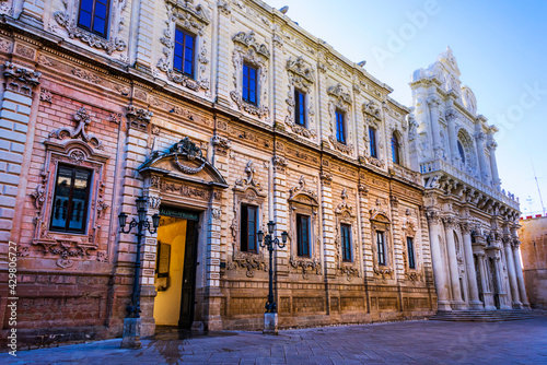 Historic architecture of the city of Lecce, Apulia, Italy