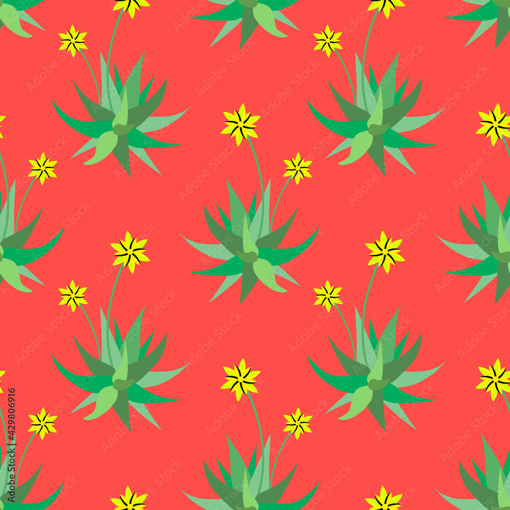 Aloe vera flowers seamless pattern. Aloe vera flowers seamless pattern.