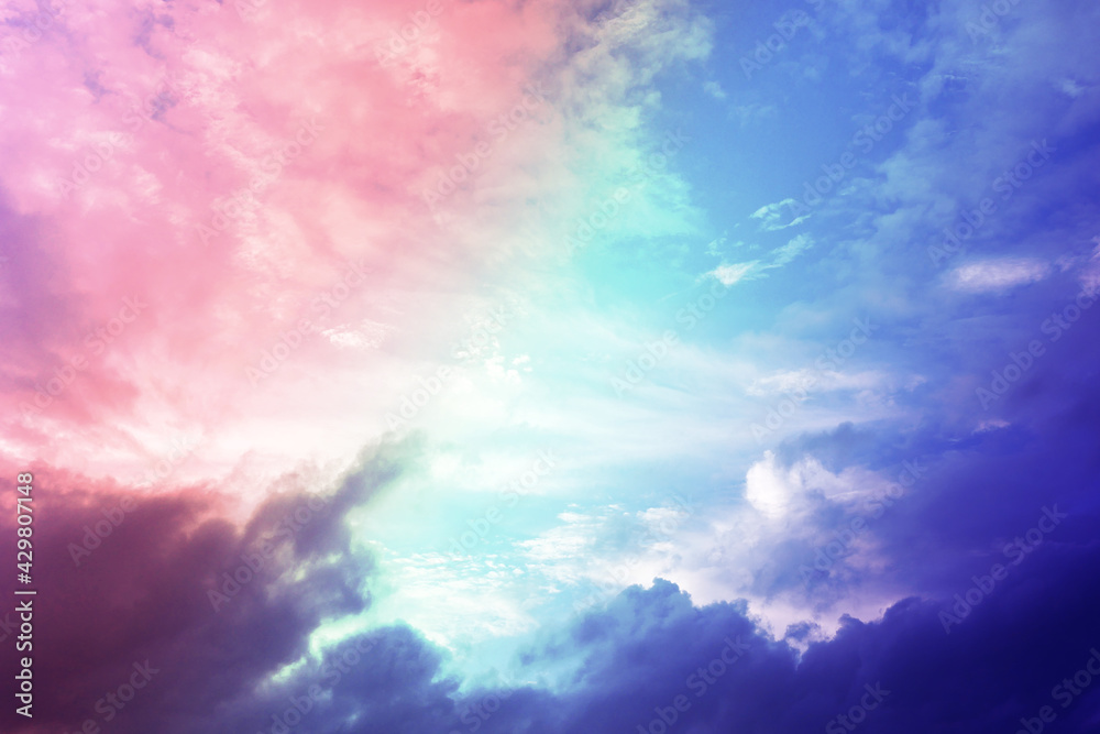 Beautiful pastel sky and clouds for background