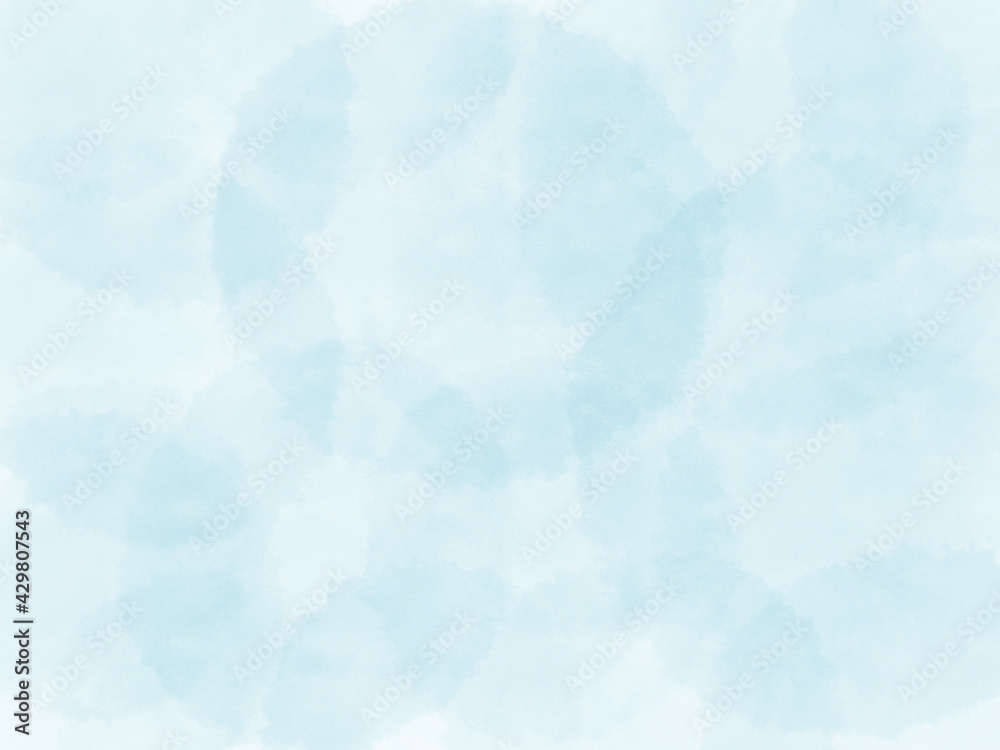 涼しげな透明感のある水色の壁紙 シンプルな水彩画の背景 Stock Illustration Adobe Stock