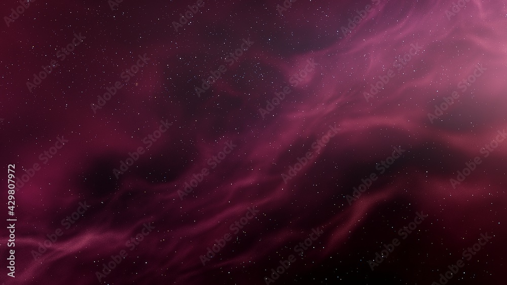 red-violet nebula in outer space, horsehead nebula, unusual colorful nebula in a distant galaxy, red nebula 3d render	 - obrazy, fototapety, plakaty 