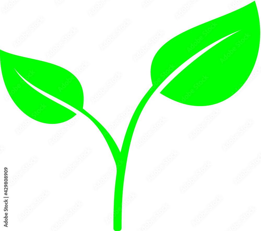 Vector illustration of the green plant icon Vector illustration of the green plant icon