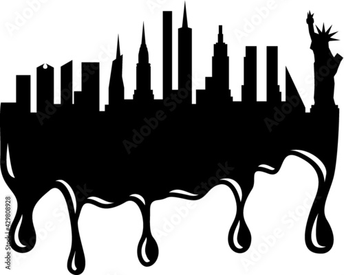 Vector illustration of the New York dripping