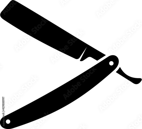 Vector illustration of the vintage straight razor