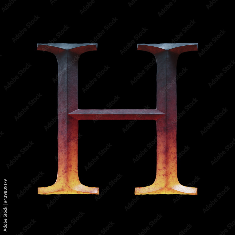 3d letter made of forge hot iron for movie of game logo 3d letter made of forge hot iron for movie of game logo