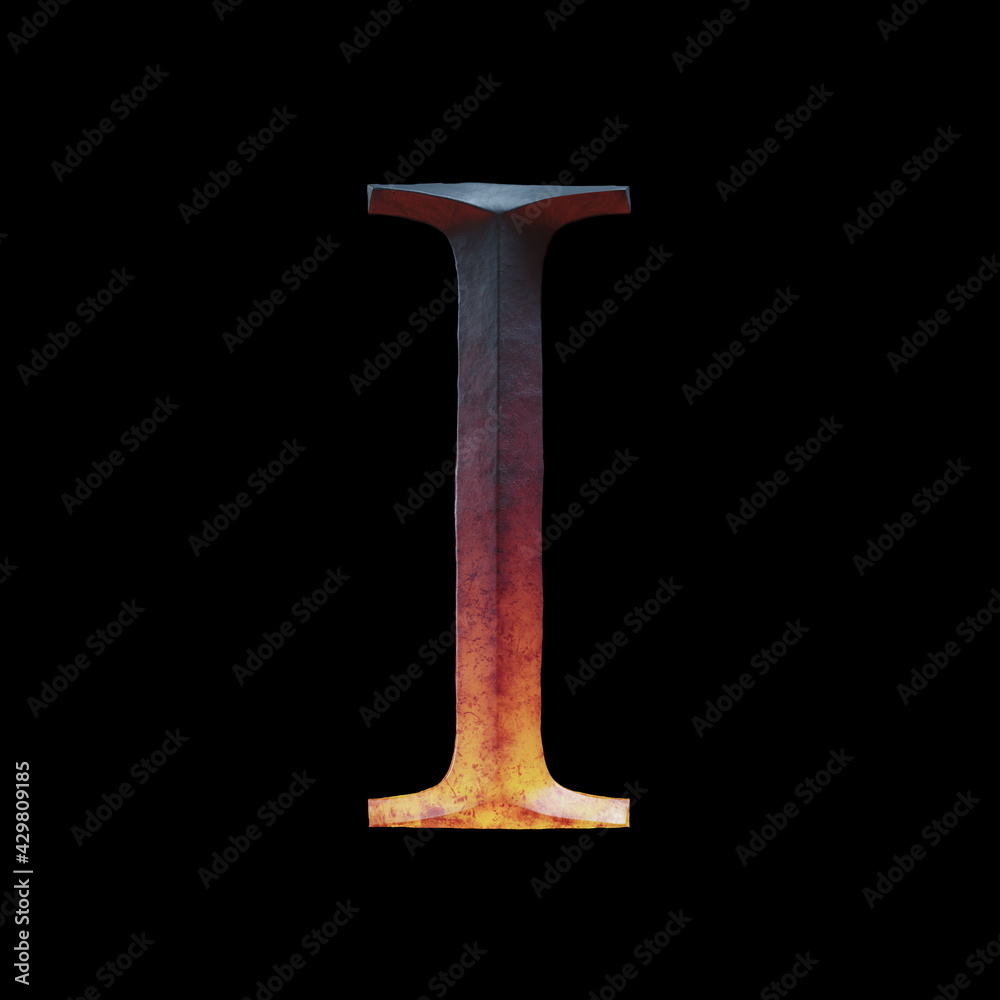 3d letter made of forge hot iron for movie of game logo 3d letter made of forge hot iron for movie of game logo
