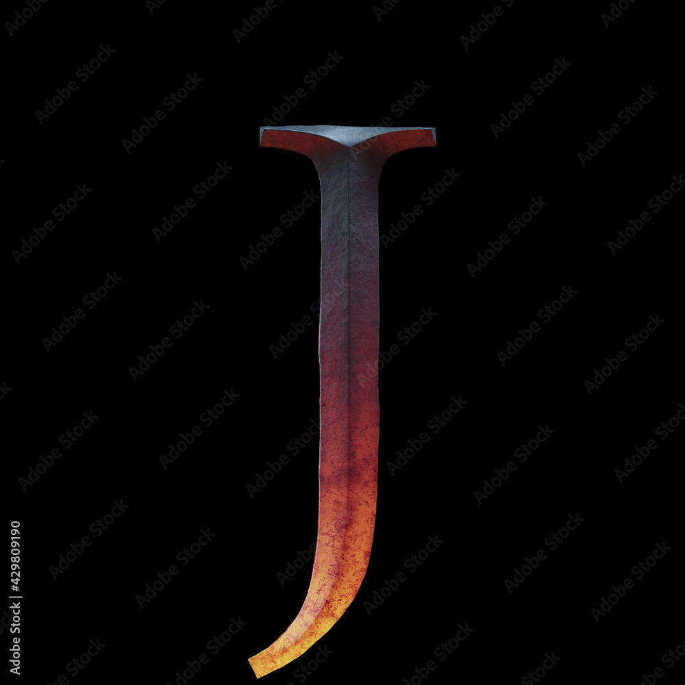 3d letter made of forge hot iron for movie of game logo 3d letter made of forge hot iron for movie of game logo