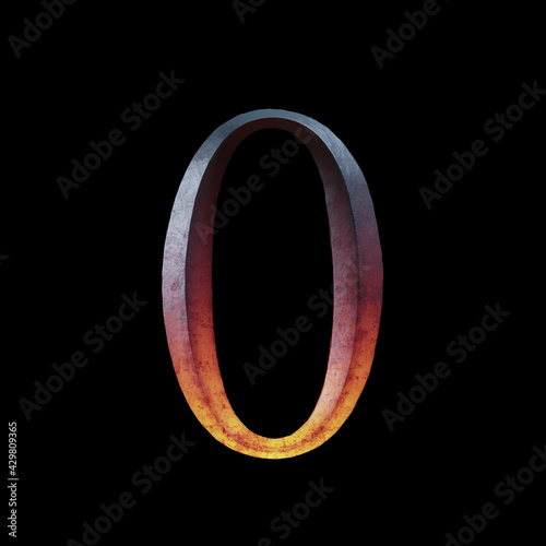 3d letter made of forge hot iron for movie of game logo