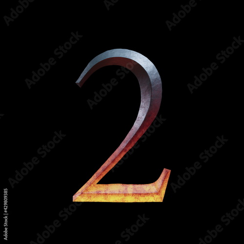 3d letter made of forge hot iron for movie of game logo