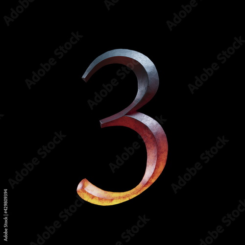 3d letter made of forge hot iron for movie of game logo