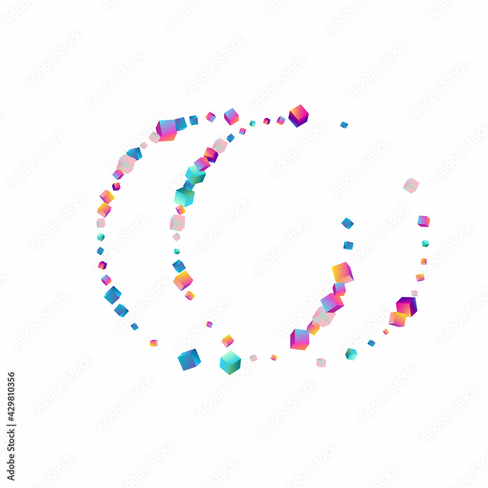 Bright Cube VectorWhite Background. Gradient Bright Cube VectorWhite Background. Gradient