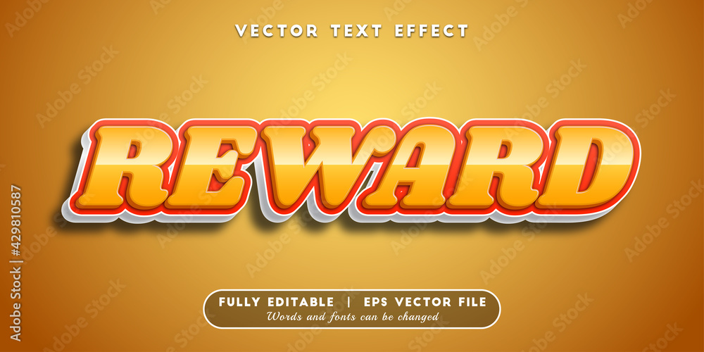 Text Effects 3D Reward, Editable Text Style