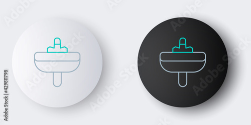 Line Washbasin with water tap icon isolated on grey background. Colorful outline concept. Vector