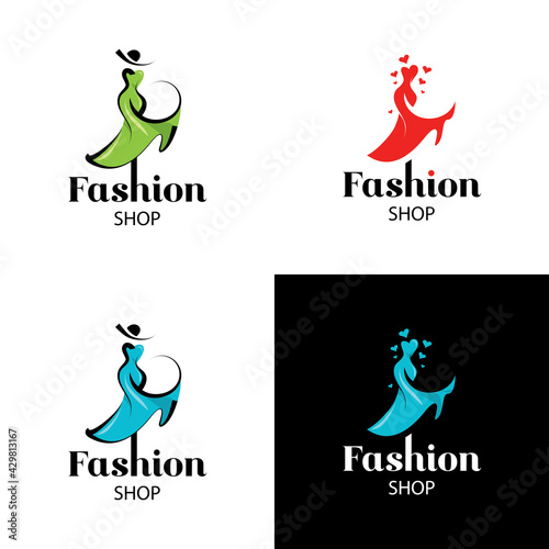 Fashion boutique dress with heart shaped shoulder hanger logo