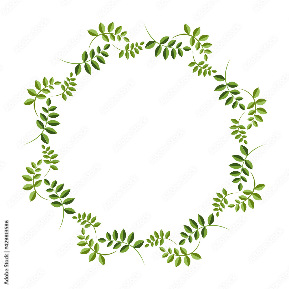 Vector frame with plant elements