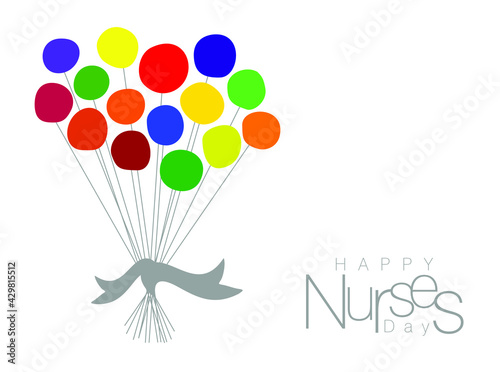 An abstract vector illustration on Happy Nurses Day on an isolated white background