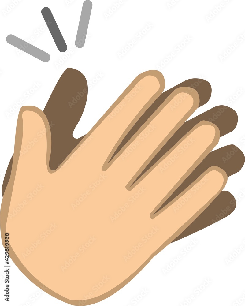 Vector emoticon illustration of a clapping hand Vector emoticon illustration of a clapping hand