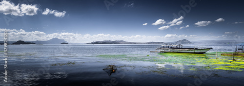 Beauriful day at scenic Taal Lake in Talisay, Batangas, Philippines photo
