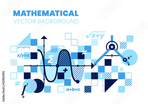 Mathematics background, vector illustration. Best for book cover, poster.