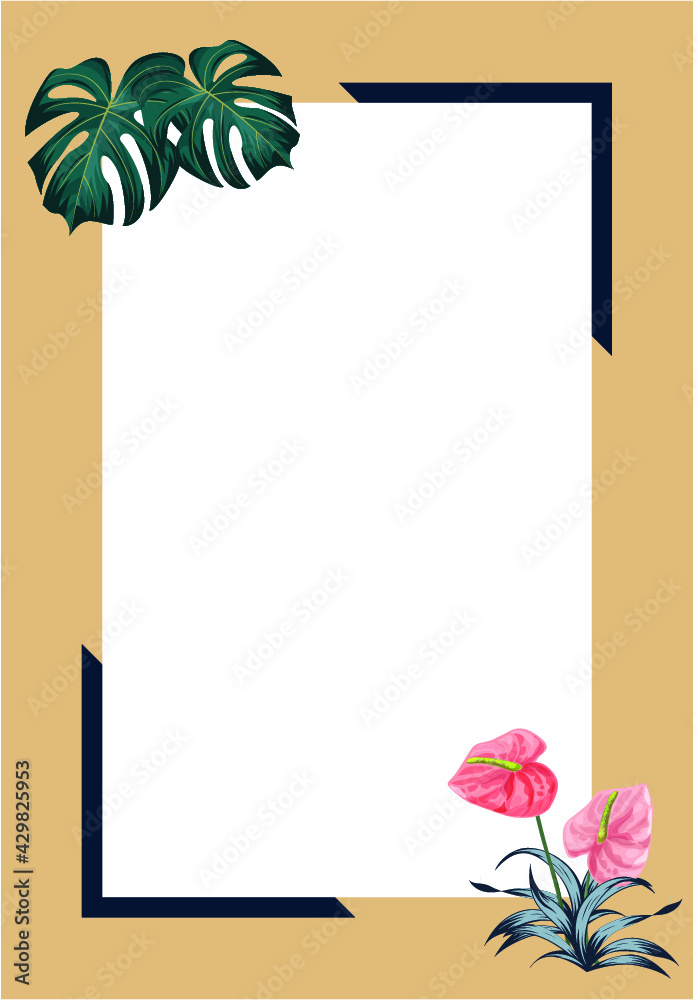 Floral blank template set Floral Invitation card Graphic Design Stock