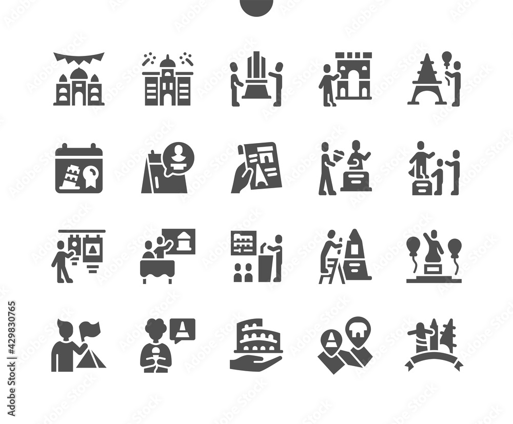 International Day for Monuments and Sites 18 April. Architectural monument and pyramid. Calendar. Eighteenth of april. Holiday. Saving history. Vector Solid Icons. Simple Pictogram International Day for Monuments and Sites 18 April. Architectural monument and pyramid. Calendar. Eighteenth of april. Holiday. Saving history. Vector Solid Icons. Simple Pictogram