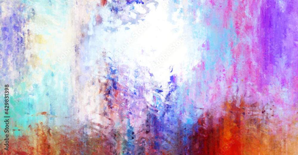 Fototapeta premium Modern art. Colorful contemporary artwork. Color strokes of paint. Brushstrokes on abstract background. Brush painting. Unique wall art.