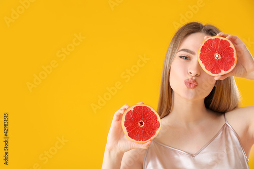 Beautiful young woman with ...