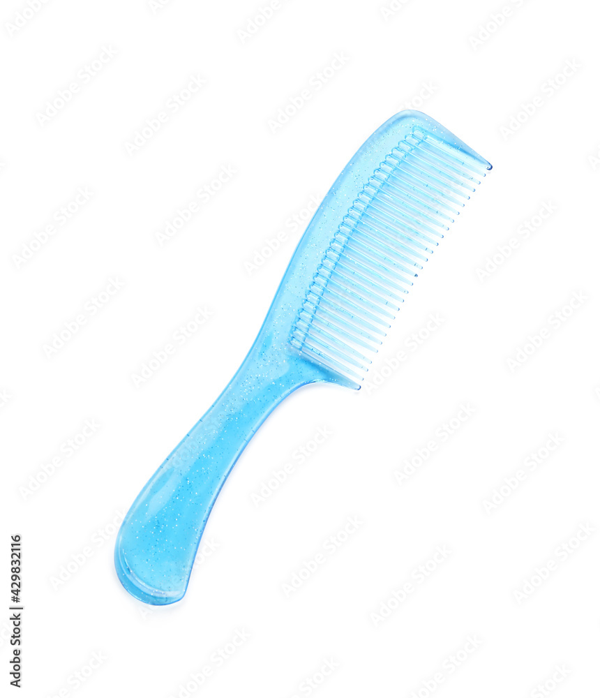 Plastic hair comb on white background Plastic hair comb on white background