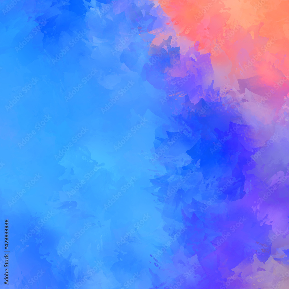 Fototapeta premium Painted composition with vibrant brush strokes. Textured colorful painting. Paint brushed wallpaper.