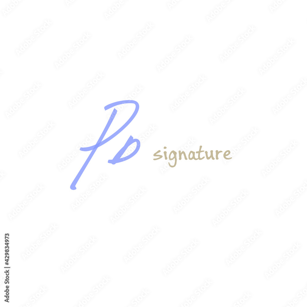 Initial handwriting or handwritten logo for identity Initial handwriting or handwritten logo for identity