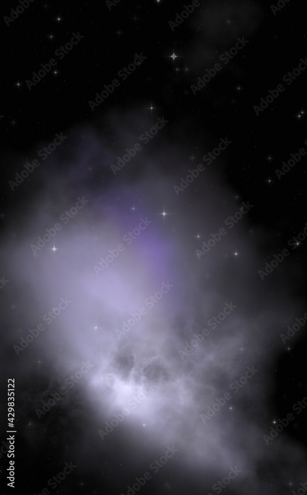 Fototapeta premium Star field in galaxy space with colorful nebula. Sci fi background of deep space. Ethereal wallpaper.