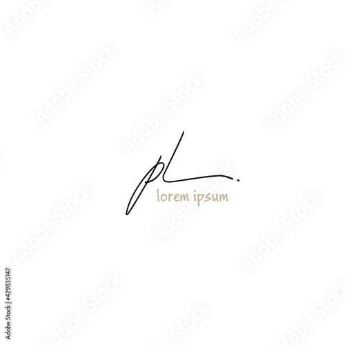 Initial handwriting or handwritten logo for identity
