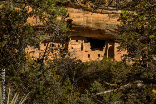 Mesa Verde National Park, CO, USA, 04-02-21 Spruce Tree house built by Ancestral Pueblos