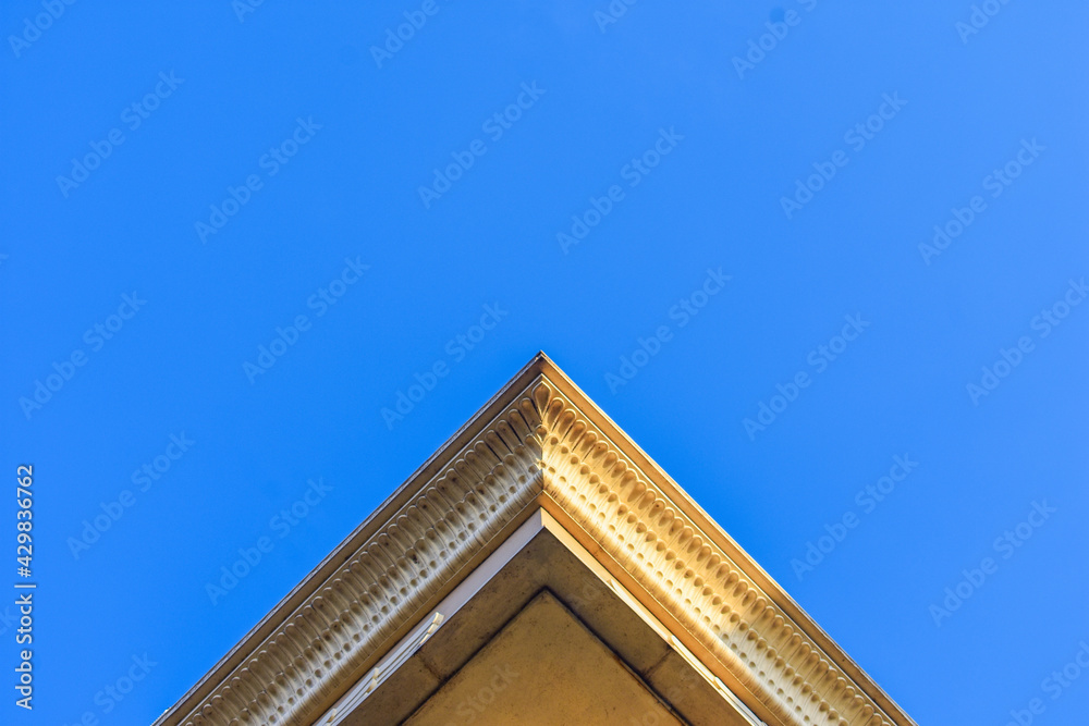 look up view of decorative gate structure. look up view of decorative gate structure.