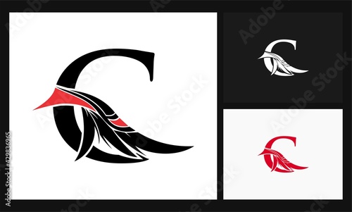 Free Download letter C feather concept culture design logo - GFXLoad