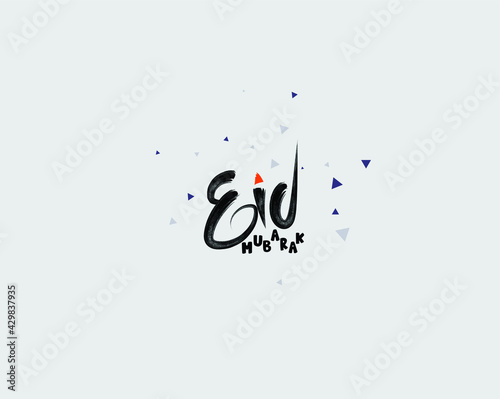 Eid Mubarak Calligraphy and English Typography Design