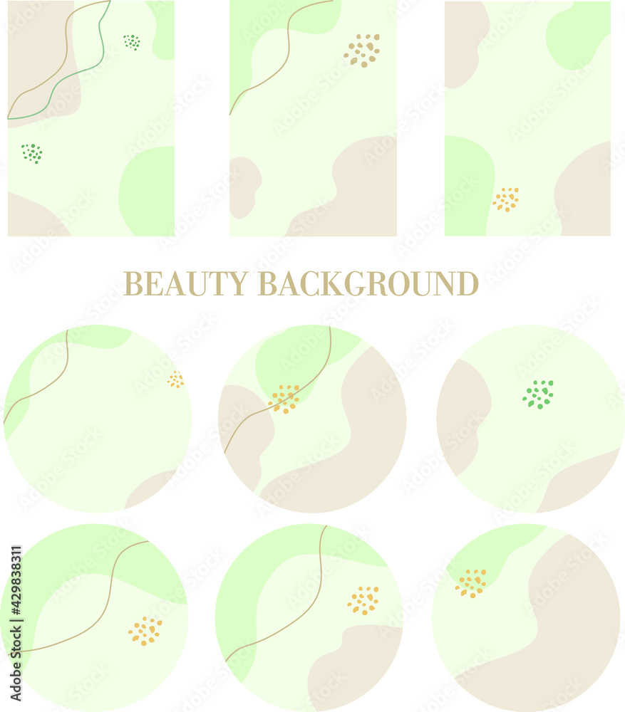 abstract background for decoration in the field of beauty green beige