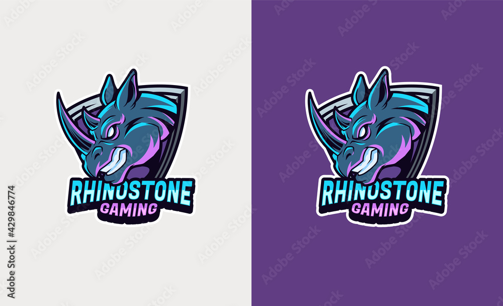 Rhino premium mascot esport illustration Rhino premium mascot esport illustration