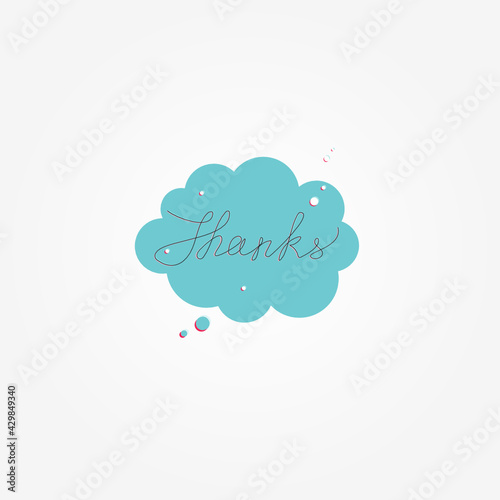 thanks quote one line vector background