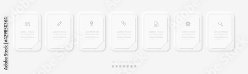 Vector elegant simple refined style infographic design UI template labels and icons